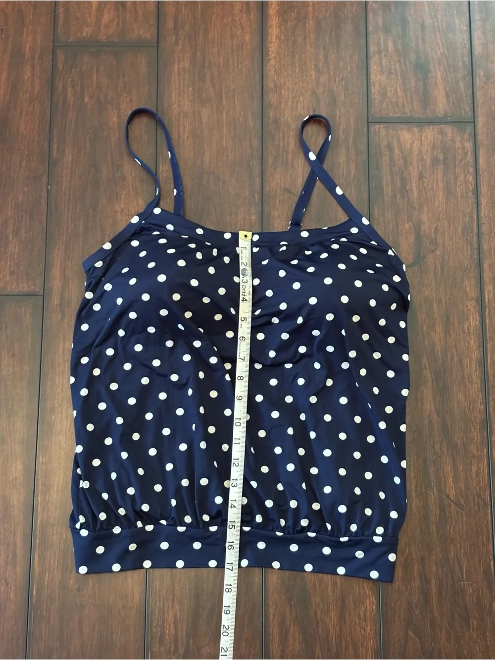 Lands' End Women’s Chlorine Resistant Blouson Tankini Swimsuit Top - Size 14